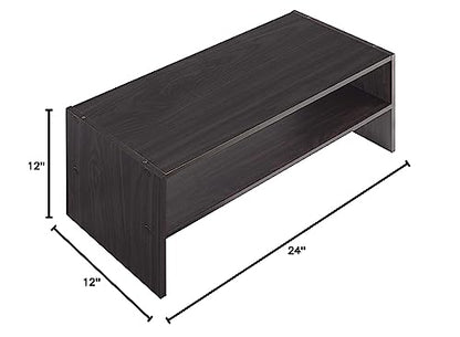Whitmor Wood Stackable 2-Shelf Shoe Rack, 24 INCH, Espresso - color: Espresso, size: 24 INCH