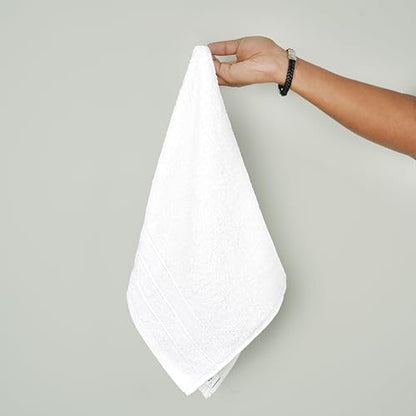 6 Piece Hand Towels Set 16 x 28 Inches, White | 100% Cotton, Lighter Weight, Quick to Dry, 16 x 28 Inches, Super Soft & Absorbent, Perfect for Bathroom & Kitchen - color: White