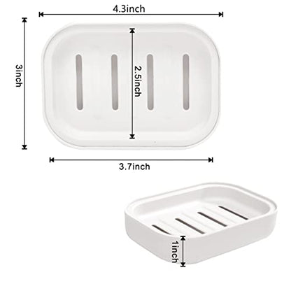 4 Pack Plastic Soap Dish, Soap Container, Double Layer Draining Soap Holder for Shower, Bathroom or Kitchen, C-0060 - color: 4 Pcs