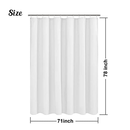 Embossed Microfiber Long Shower Curtain Liner 71 x 78, White | Machine Washable, Bottom Magnets, Water Repellent, 71x78 Inches Soft Fabric Shower Curtain for Bathroom - color: White, size: 71"W x 78"L (Pack of 1)