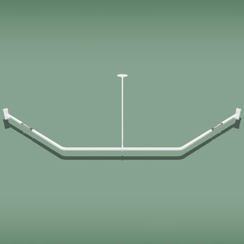 Naiture Neo-Angle Shower Curtain Rod, 25" X 37" X 25", Matte White | Aluminum, Includes 36" Ceiling Support and Mounting Hardware, Cut to Fit, Permanent Wall Mount, Rustproof - color: Matte White, size: 25" X 37" X 25"