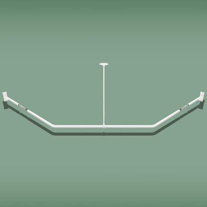 Naiture Neo-Angle Shower Curtain Rod, 25" X 37" X 25", Matte White | Aluminum, Includes 36" Ceiling Support and Mounting Hardware, Cut to Fit, Permanent Wall Mount, Rustproof - color: Matte White, size: 25" X 37" X 25"