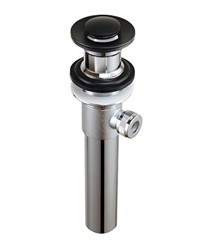 Purelux Bathroom Sink Drain Stopper Assembly with Lift Rod for Lavatory Faucet Vanity Sink, Matte Black Finish - color: Matte Black