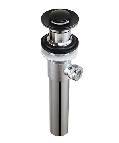 Purelux Bathroom Sink Drain Stopper Assembly with Lift Rod for Lavatory Faucet Vanity Sink, Matte Black Finish - color: Matte Black