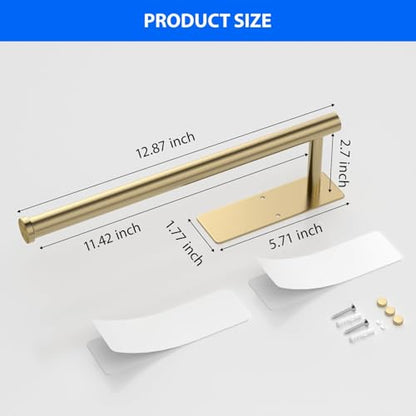 Paper Towel Holder Under Cabinet, Self-Adhesive,No Drilling, Stainless Steel, Wall-Mounted for Kitchen and Bathroom, Easy Install, Durable, Space-Saving, Ideal for Home, RV (Gold, 1 Pack) - color: Gold