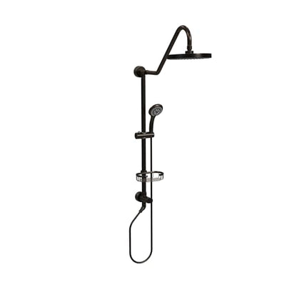 PULSE ShowerSpas Kauai III Oil-Rubbed Bronze Rain Shower Head with Handheld Spray - 2.5 GPM, 8" Showerhead, 5-Function HandShower, Adjustable Slide Bar - Shower Heads with Handheld Spray Combo - color: Oil Rubbed Bronze, size: 2.5 Gallon Per Minute
