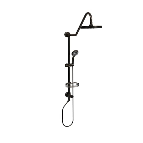 PULSE ShowerSpas Kauai III Oil-Rubbed Bronze Rain Shower Head with Handheld Spray - 2.5 GPM, 8" Showerhead, 5-Function HandShower, Adjustable Slide Bar - Shower Heads with Handheld Spray Combo - color: Oil Rubbed Bronze, size: 2.5 Gallon Per Minute