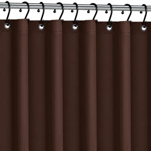 No Smell Shower Curtain Liner 72x72 Chocolate - PEVA Plastic Shower Curtain for Bathroom, PVC-Free Waterproof Brown Shower Liner with Metal Grommets and Magnet-Weighted Bottom Hem - Washable Liner - color: Chocolate