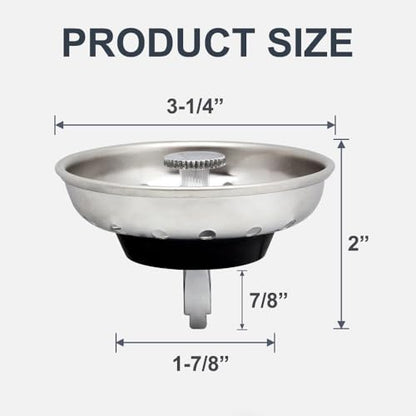 ZM 2 Pack Kitchen Sink Strainer and Stopper Replacement Basket, 3-1/2” - style: Strainer Replacement 2-Pack