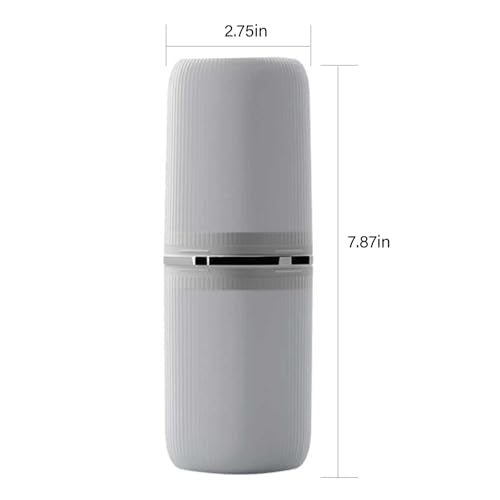 Toothbrush Travel Case Portable Travel Toothbrush Holder, Large Travel Toothbrush Cup for School, Camping, Business Trip, Bathroom, Cruise (White) - color: White