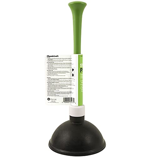 PlumbCraft 14-18-in. Stow-Away Plunger with Adjustable Handle 7503500, Heavy Duty Toilet Plunger for Households, Ergonomic Plunger to Unclog Toilet, Toilet Bowl Plunger with Ergonomic Handle - color: White Adjustable Plunger
