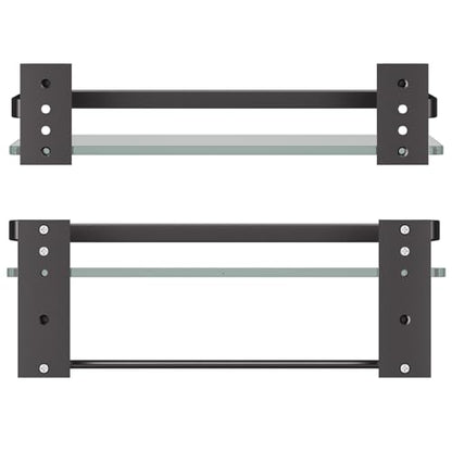 Bathroom Shelves Wall Mounted, Clear Tempered Glass Shelf with Towel Bar, Hand Towel Holder(Matte Black) - color: Black, size: Combo Set