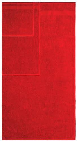 American Veteran Towel, 6 Piece Towel Set for Bathroom, 100% Cotton Turkish Bathroom Towels, 2 Bath Towels 2 Hand Towels 2 Washcloths, Red - color: Red, size: X Large 6 PC