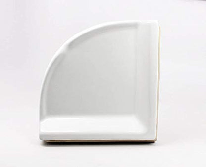 American Olean Large Ceramic Corner Shower Shelf - Gloss White