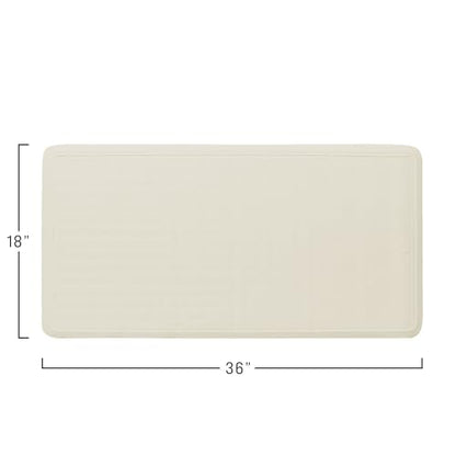 Rubbermaid Commercial Products Bath Tub and Shower Mat, 36-Inch X 18-Inch, White, Extra Long, Machine Washable, Safti-Grip Non-Slip Bathroom Mat with Suction Cups for Home/Hotel/Shower/Bathtub - size: X-Large
