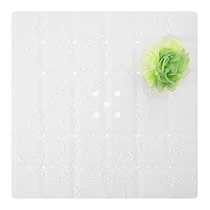 Webos Shower Mat for Textured Surface：Silicone Non Slip Shower Mat Without Suction Cups Foldable - Square Bath Mat for Reglazed Tub Textured Shower Floor (White, 21x21) - color: White