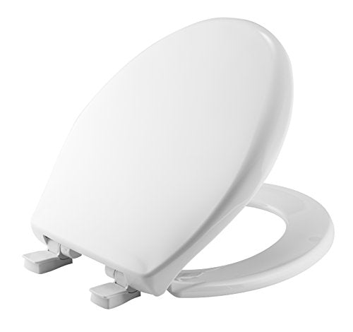 MAYFAIR Toilet Seat will Slow Close and Never Come Loose, ROUND, Long Lasting Plastic, White, 20SLOWE - color: White, size: Round
