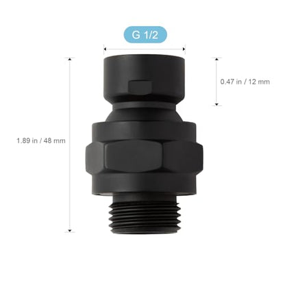 OFFO Shower Head Swivel Ball Adapter, All Metal Adjustable Shower Arm Extension Connector Universal Showering Component Solid Brass, Matte Black - color: Matte Black