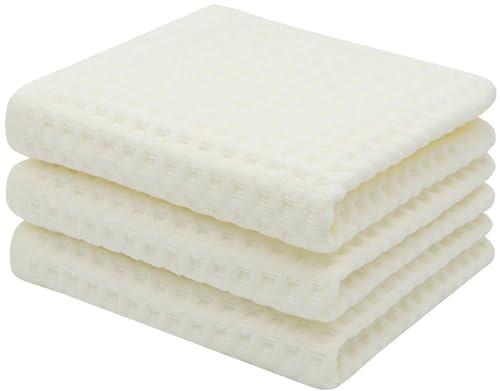 Mia's Dream Cotton Bathroom Hand Towels Set,3 Pack,13" x 27",Beige | Quick Drying Hand Towels for Bathroom & Kitchen, Thin Bath Towels and Washcloths Sets, Soft Face Towels - color: Beige (Hand Towel：13" X 27")