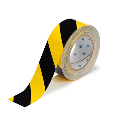 Brady ToughStripe Floor Marking Tape - Yellow and Black, Non-Abrasive Tape - 2" Width, 100' Length - 104317,Black on Yellow - color: Black/Yellow