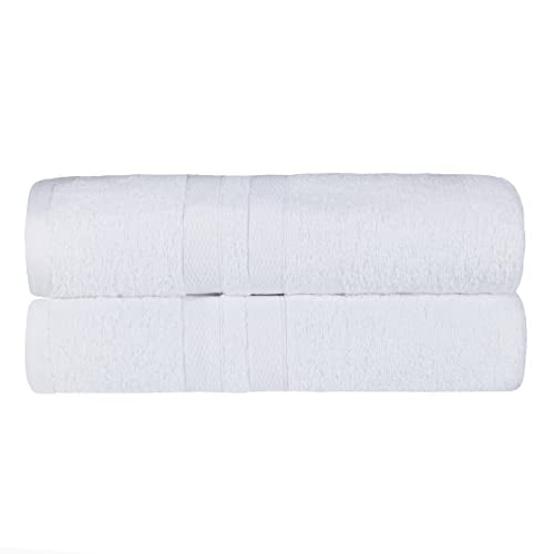 Superior Ultra-Soft 2-Piece Cotton Bath Sheet Set, Perfect for Bathroom Decor, Shower, Spa, Gym, Guest Room, Home Essentials, Daily Use, Soft, Absorbent, Oversized Body Towels - White - color: White, size: Bath Sheet (2-Pack)
