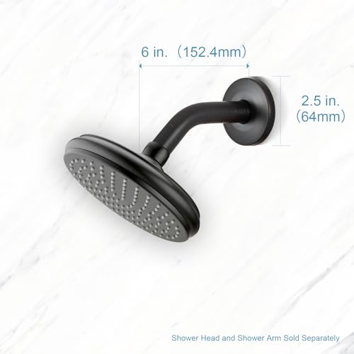 OFFO Shower Arm with Flange, 6 in Oil Rubbed Bronze Wall Mount Replacement Angle Shower Head Arm Wall-Mounted For Fixed Shower Head & Handheld Showerhead - color: Oil Rubbed Bronze, style: 6 in