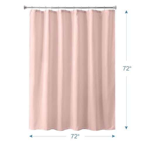 Blush Pink Shower Liner Cloth Waterproof, Soft Blush Pink Shower Curtain Liner Fabric with Weighted Stones, Washable Shower Curtain and Liner 2-in-1, 12 Grommet Holes, 72 x 72 Inches - color: Blush Pink, size: 72"W x 72"L (Pack of 1)