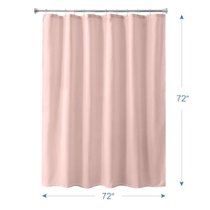 Blush Pink Shower Liner Cloth Waterproof, Soft Blush Pink Shower Curtain Liner Fabric with Weighted Stones, Washable Shower Curtain and Liner 2-in-1, 12 Grommet Holes, 72 x 72 Inches - color: Blush Pink, size: 72"W x 72"L (Pack of 1)