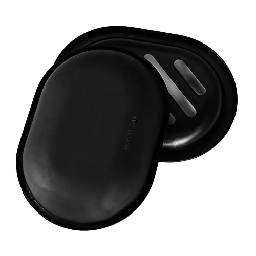 Topsky Soap Dish for Shower, 2pcs Soap Dishes Soap Savers for Bar Soap, Soap Bar Holder Shower with Drip Tray, Plastic Soap Holders with Drain for Kitchen Sink, Easy to Clean, Keeps The Soap Dry - color: Black