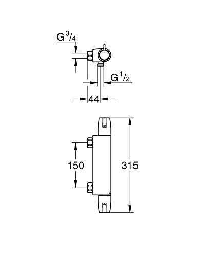 Grohe Grohtherm Special Thermostat Without S-Connections, 34681000 - style: shower mixer