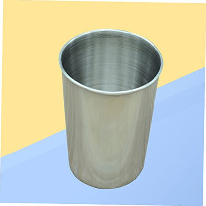 Healifty 2pcs Stainless Steel Tumbler Cup Bathroom Drinking Cups for Water Juice Beer and Easy to Clean Stylish Design for Home and Travel - size: 6X6cm