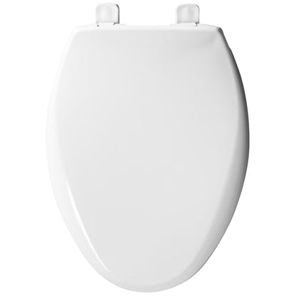 BEMIS 7900TDGSL Commercial Heavy Duty Closed Front Toilet Seat with Cover, Industrial No Slam Seat with Secure Installation, Made in USA, Elongated, White - size: Elongated