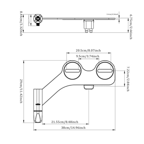Sitz Bath for Toilet, Bidet Attachment for Toilet, Toilet Bidet Attachment, Bidet Sprayer with Dual Nozzle, Bidet Spray Adjustable Pressure for Feminine/Posterior Wash