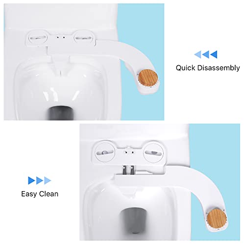 Ultra-Slim Bidet Attachment for Toilet - Dual Nozzle (Frontal & Rear Wash) with Adjustable Cold Water Pressure and Stainless Steel Inlet - Hygienic Solution for Fresh Cleanliness, Easy Install