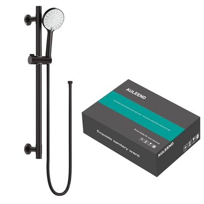 Shower Slide Bar Handheld Shower Head with Hose, 5-Function Hand Shower with Wall Mount，shower slide bar,adjustable height shower head (A-round, ORB) - color: ORB