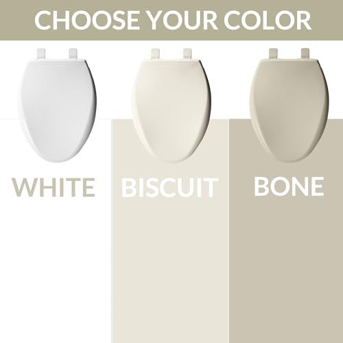 Mayfair Aurora Slow Close Toilet Seat, Easy Clean Hinges and Adjustable Perfect Fit Plastic Seat, Made in USA, Elongated, Biscuit - size: Elongated