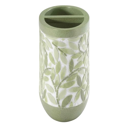 Avanti Linens - Toothbrush Holder, 100% Hand-Painted Resin Bathroom Accessories, Botanical Home Decor (Stratford) - size: Toothbrush Holder