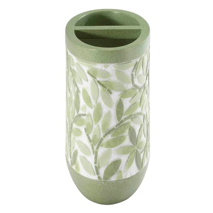 Avanti Linens - Toothbrush Holder, 100% Hand-Painted Resin Bathroom Accessories, Botanical Home Decor (Stratford) - size: Toothbrush Holder