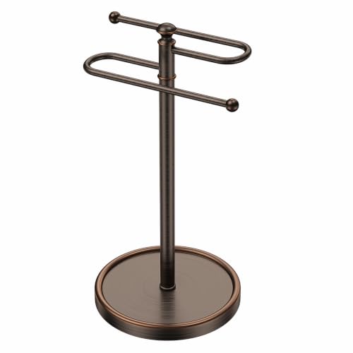 Hand Towel Holder, 304 Stainless Steel Heavy Duty S Shape Hand Towel Stand Free Standing Towel Bar for Bathroom Kitchen Countertop - color: Bronze