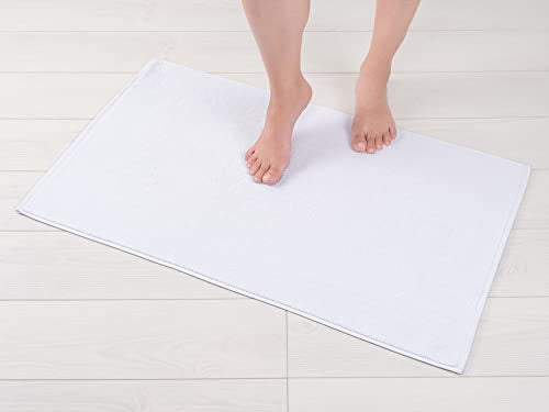 American Soft Linen Bath Rug, 20 in 34 in 100% Cotton Bath Mats Rugs for Bathroom, Slip Reducer Washable Shaggy Form Area Rugs, White Bath Rug - color: Bright White, style: 20x34" Cotton Bath Mat