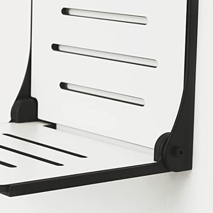 Seachrome SHAF-185155-PWS-S-MB Shower Bench Seat, White - color: White Seat With Matte Black Frame