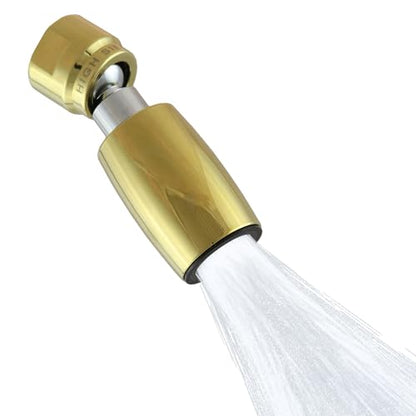 High Sierra® - CLASSIC™ Solid Lead-Free Metal 1.25 GPM Award Winning. Ultra Low Flow Shower Head. Patented Nozzle Never Clogs - Polished Brass Finish - color: Polished Brass, size: 1.25 GPM