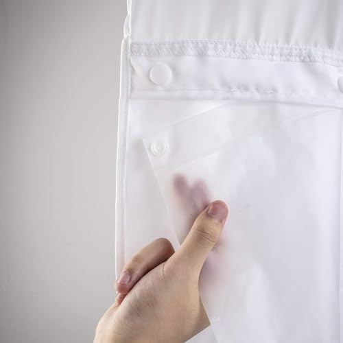 River Dream 2 Pack Plastic Snap in Shower Curtain Liner Replacement,70Wx54H | 100% Waterproof,Detachable Liner,Bottom Magnets,Water Wipeable，Fit for River Dream 71(W) x 74(H) with Window Shower Curtain