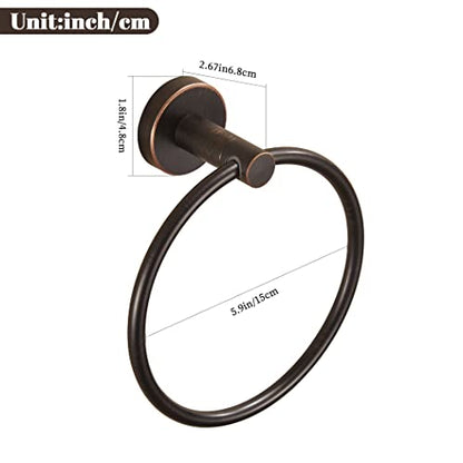 BigBig Home Bronze Towel Holder, Bathroom Towel Ring Oil Rubbed, Bath Hand Towel Rack Hanger Wall Mounted Rustic Farmhouse - color: Bronze Towel Ring