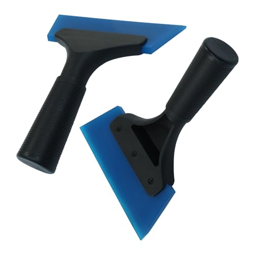 Hordion 2Pcs Small Squeegee 5" Rubber Blade Window Tint Squeegee Blue | Mini Wiper for Car Windshield Mirror Shower Auto Cleaning - color: Blue