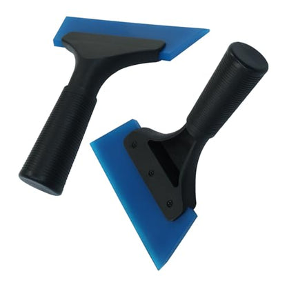 Hordion 2Pcs Small Squeegee 5" Rubber Blade Window Tint Squeegee Blue | Mini Wiper for Car Windshield Mirror Shower Auto Cleaning - color: Blue