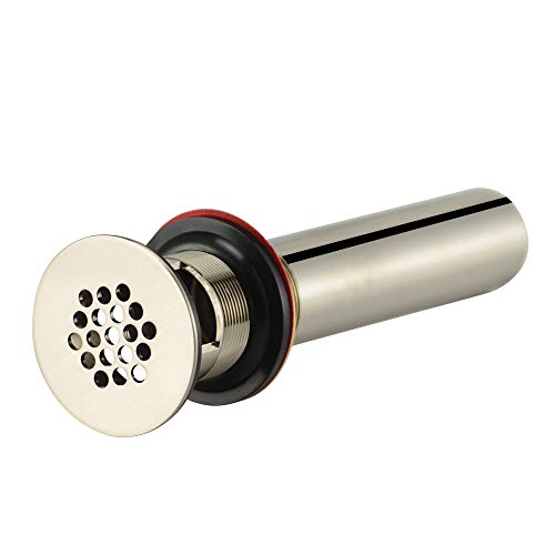 Purelux Grid Drain Strainer Assembly with Overflow for Bathroom Sink, Made of Brass Brushed Nickel - color: Grid_brushed Nickel