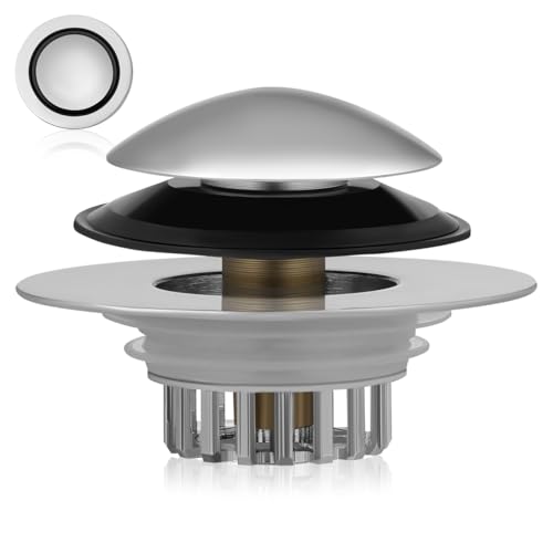 Bathtub Drain Stopper Copper Tub Drain Plug with Built-in Hair Catcher Pop-up Bathtub Strainer for Water Control Easy Install 2.95 X 2.95 X 1.57 in