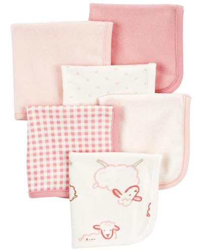 Carter's 6-Pack Washcloths (Pink/Ivory) - color: Pink/Ivory