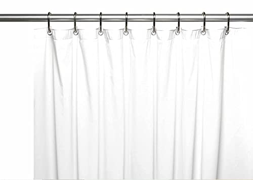 Elegant Heavy Duty Vinyl Shower Curtain Liner with 12 Metal Grommets White - color: White